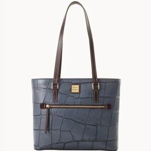 Dooney & Bourke Blue Tote with Structured Shape and Textured Surface.